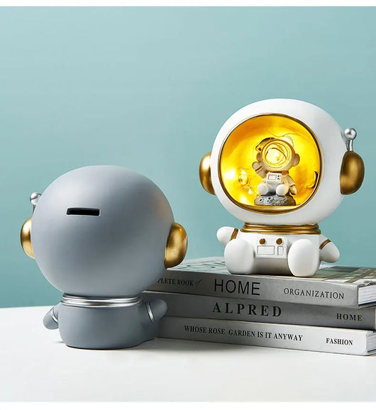 Alcancía Decorativa Astronauta con Luz Nocturna - Figura Resina Nórdica para Hogar - Image 9