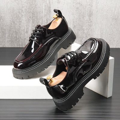 Zapatos Casuales Estilo Británico Retro para Hombre con Suela Elevada - Image 9
