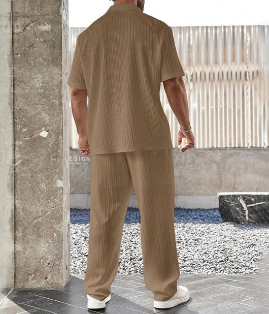 Conjunto Casual Ejecutivo: Camisa de Manga Corta y Pantalón para Hombre - Image 24