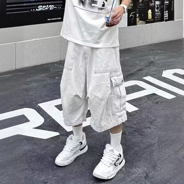 Pantalones Cargo Sueltos Recortados de Corte Recto - Estilo Casual Trendy