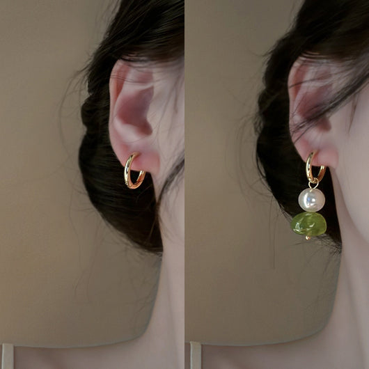 Aretes Geométricos Irregulares Retro Redondos - Image 11