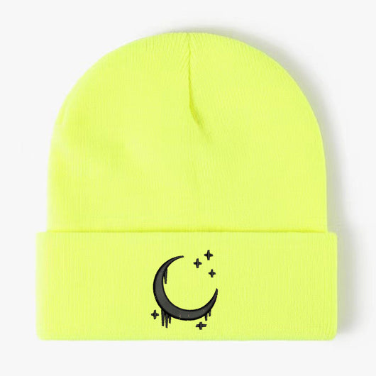 Gorro de Lana Tejido con Diseño de Luna y Estrellas para Otoño Invierno - Image 12