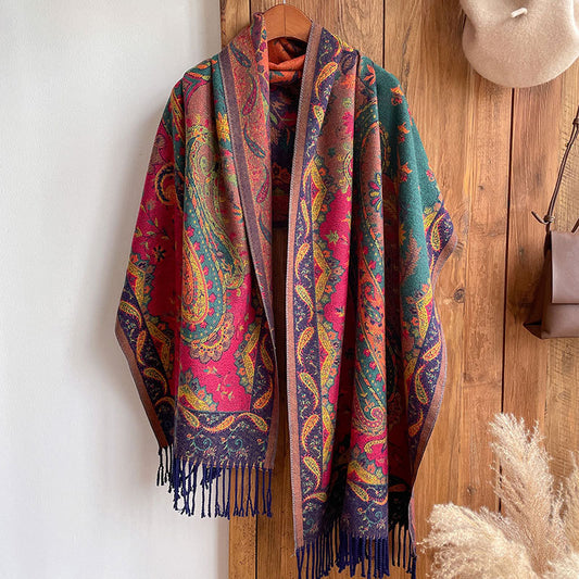 Chal Étnico Lijiang Yunnan - Pañuelo de Viaje Artesanal
