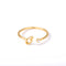 Golden stainless steel unisex ring Dorado C