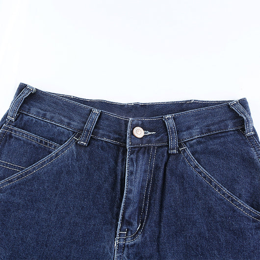 Jeans Rectos de Cintura Alta Sueltos con Estilo Moderno - Image 3