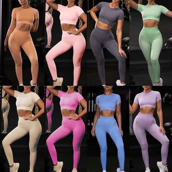 Conjunto Deportivo Mujer Yoga Sin Costuras - Diseño Seamless Ajustado