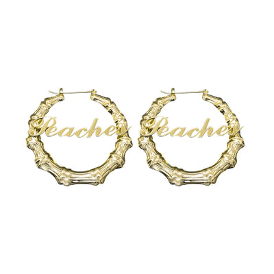 Aretes Personalizados de Acero Titanio y Bambú Redondos - Image 7