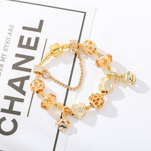 Pulsera Dorada de Abeja para Mujer - Aleación DIY Estilo Europeo - Image 5