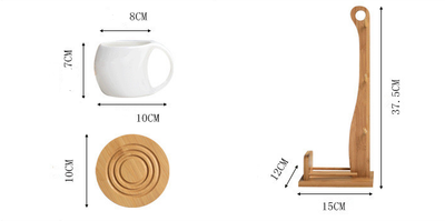 Juego de 6 Tazas de Cerámica 200ml con Soporte de Bambú y Posavasos Antideslizantes - Image 11