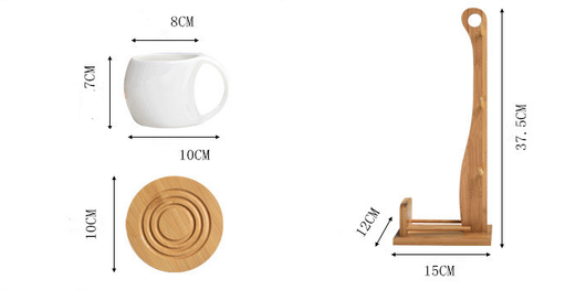 Juego de 6 Tazas de Cerámica 200ml con Soporte de Bambú y Posavasos Antideslizantes - Image 11