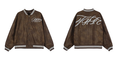 Chaqueta Beisbolera de Cuero con Bordados Artesanales - Image 17