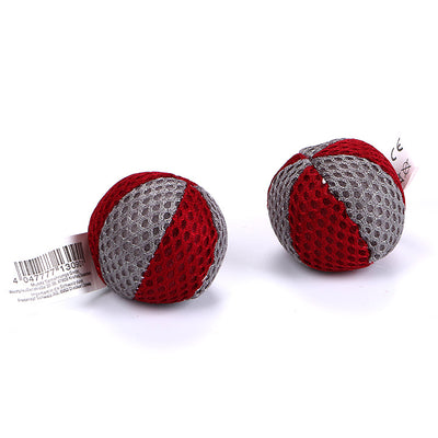 Four mesh catnip toy balls, two red and gray, two green and gray, with visible product tags. - Image 3