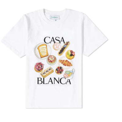 Camiseta Estampado Afternoon Tea Suelta Multiuso Manga Corta Marca Fashion - Image 5