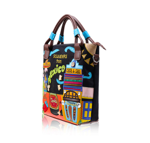 Bolsa de Lona Bordada Artesanal - Image 2