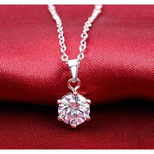 Collar de Plata Esterlina con Circonita de Seis Puntas