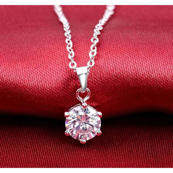 Collar de Plata Esterlina con Circonita de Seis Puntas