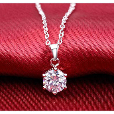 Collar de Plata Esterlina con Circonita de Seis Puntas