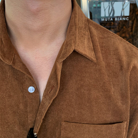 Camisa de Pana Vintage de Manga Larga para Hombre - Image 4