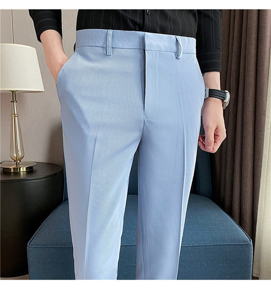 Pantalones de Traje Casual Primavera-Verano con Drapeado y Stretch Cómodo - Image 34