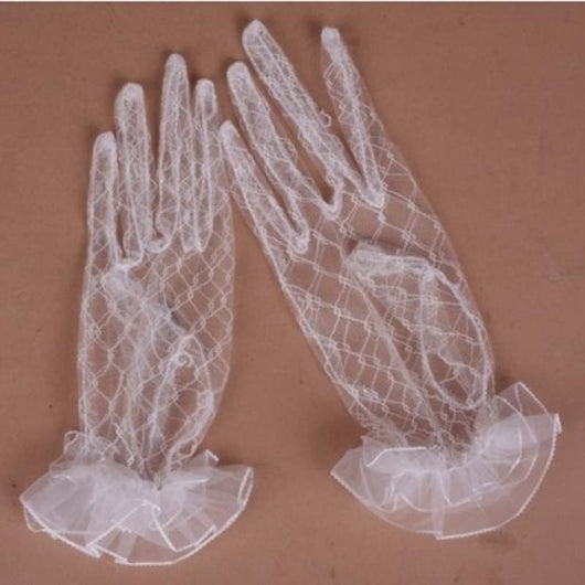 Guantes de encaje cortos con dedos para novia - Image 7