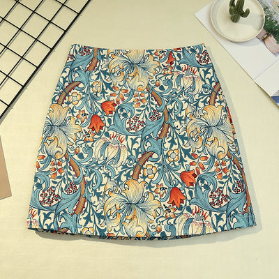 Falda A-línea Jacquard Corta de Talle Alto Verano Efecto Adelgazante Anti-brillo - Image 6