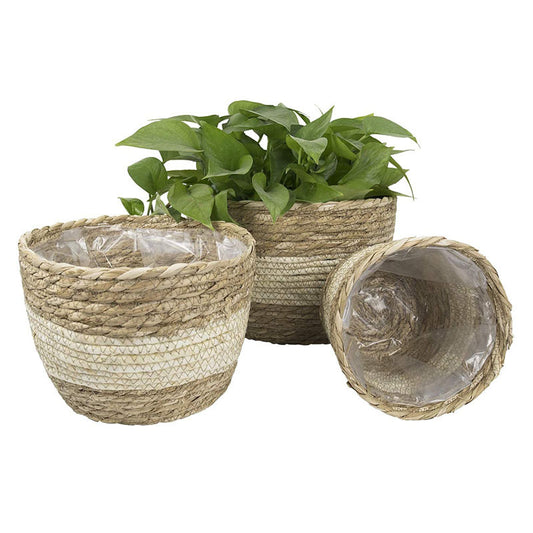 Macetero Tejido de Fibra Natural con Soporte para Plantas - Image 2