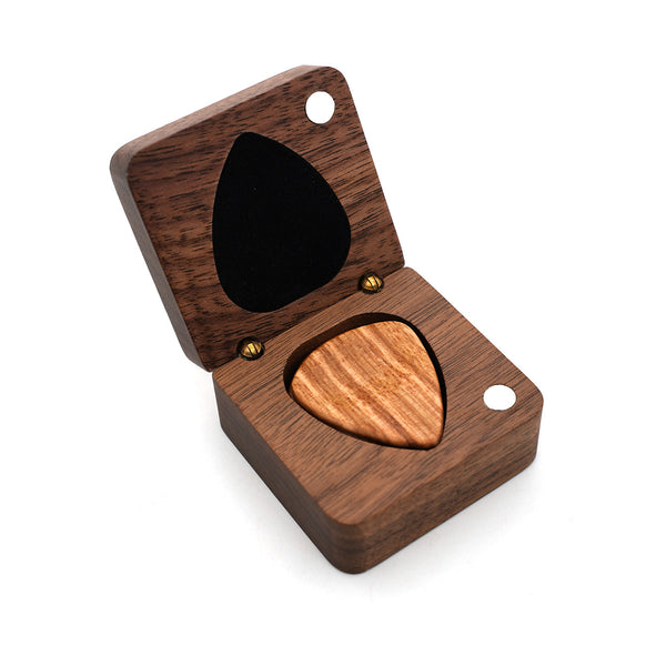 Organizador de Púas de Guitarra en Madera - Caja Almacenamiento Premium