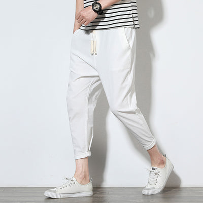Pantalones de Lino para Hombre Estilo Coreano - Ajuste Relajado y Fresco - Image 8