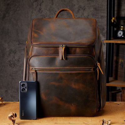 Mochila de Cuero Vintage para Hombre - Bolso de Viaje y Trabajo - Image 3