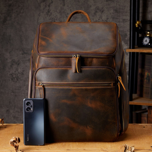 Mochila de Cuero Vintage para Hombre - Bolso de Viaje y Trabajo - Image 3