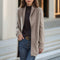 Cardigan de Punto con Cuello Polo Liso para Mujer con Bolsillos