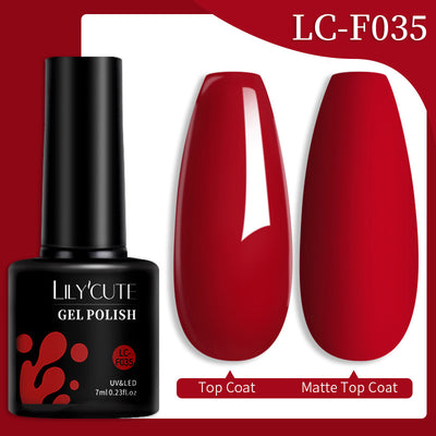 Set de Pegamento para Uñas con Brillo de Color Sólido - Image 70
