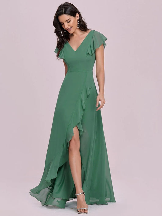 Falda Midi Envolvente Verde Cintura Alta con Abertura Interna - Image 10