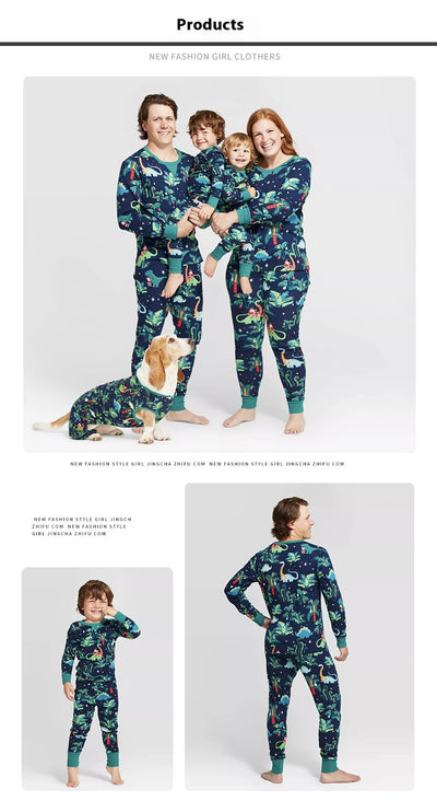 Pijamas Familiares de Algodón con Estampado Perro - Conjunto Papá, Mamá e Hijo - Image 8