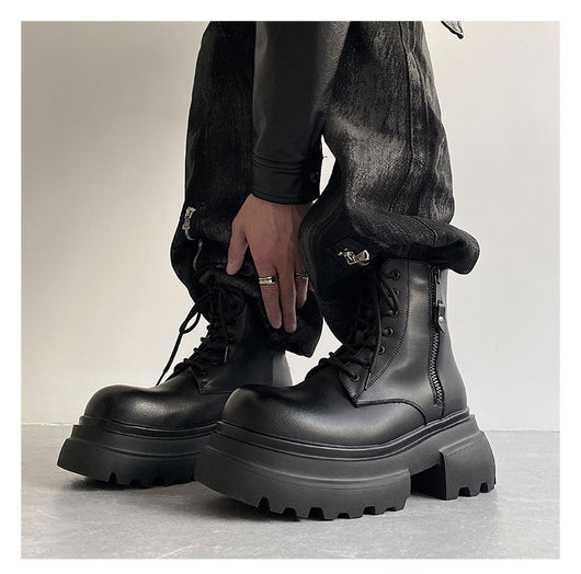 Botas Martin de Cuero para Otoño e Invierno - Zapatos Altos Forrados en Felpa para Hombre - Image 21