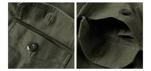 Camisa de Trabajo Algodón Satinado Verde Oliva para Hombre - Image 11