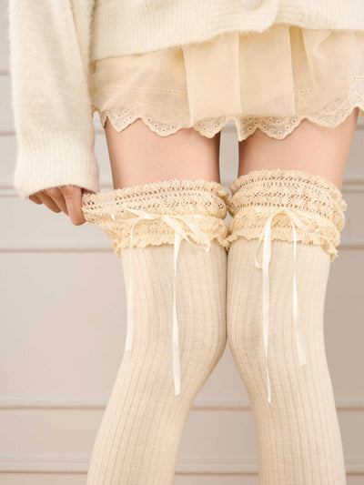 Calcetines Botas Marrón Maillard Otoño Invierno con Lazo y Banda - Image 6