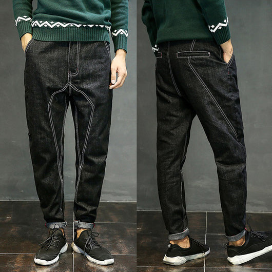 Pantalones Harem Skate de Corte Suelto y Color Sólido para Hombre - Image 5