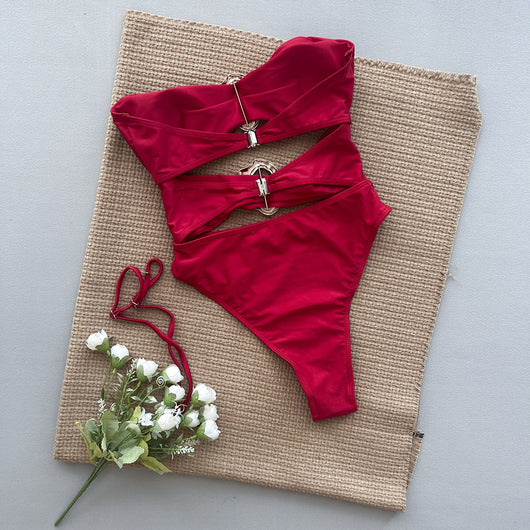 Traje de Baño Enterizo Elegante de Color Sólido para Mujer - Image 23