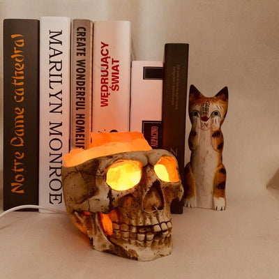 Lámpara de Sal del Himalaya Calavera USB Regulable con Luz Nocturna - Image 2