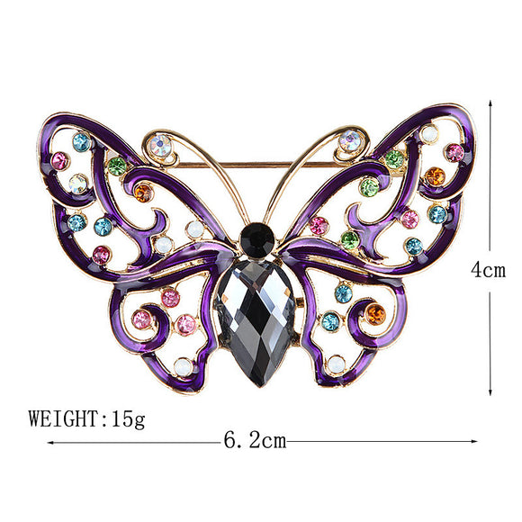 Broche Mariposa de Cristal Hueco