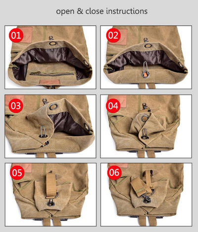 Mochila de Lona Estampada con Gran Capacidad - Image 12