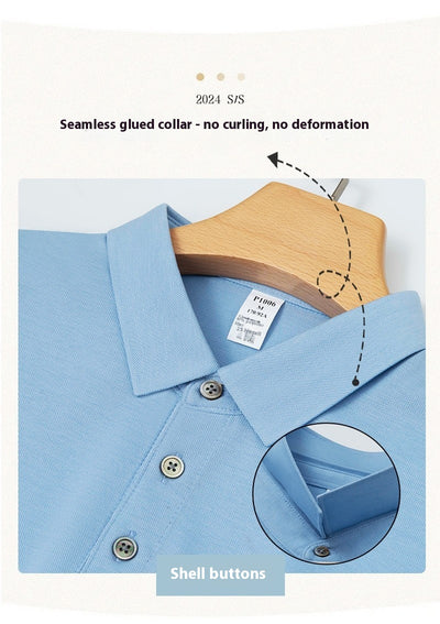 Polo de Seda Morera para Hombre - Camiseta Casual de Manga Corta - Image 10