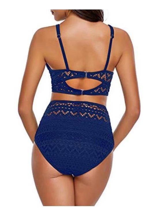 Bikini Enterizo de Cintura Alta con Detalles de Encaje - Image 3