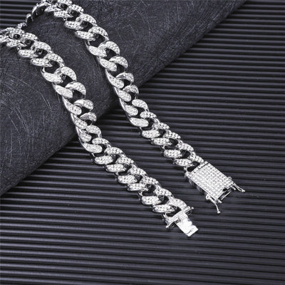 Conjunto de Cadena Cubana de Diamantes Completos Hip Hop para Hombre - Image 4