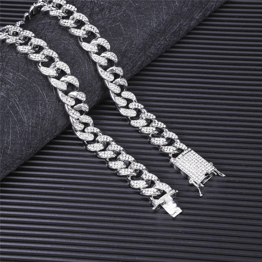 Conjunto de Cadena Cubana de Diamantes Completos Hip Hop para Hombre - Image 4