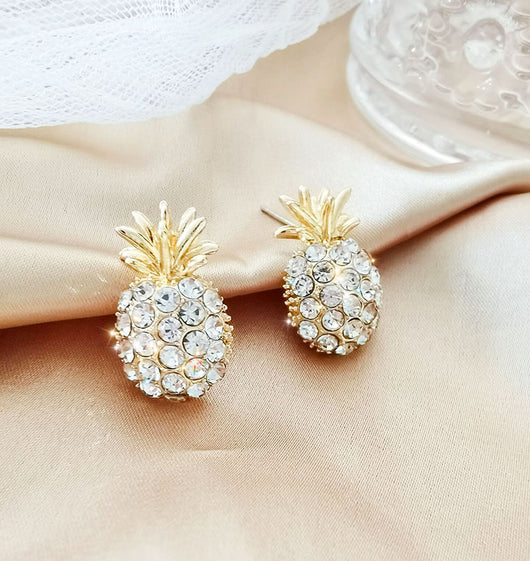 Aretes Colgantes de Piña con Diamantes - Image 4