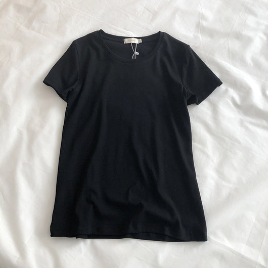 Camiseta Slim Fit de Algodón Elástico Cuello Redondo Manga Corta - Image 12