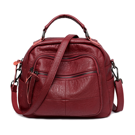 Bolso de Cuero Retro de Gran Capacidad para Mujer - Bandolera Casual