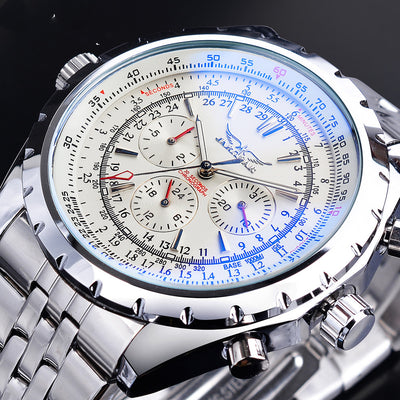 Reloj Automático de Acero Inoxidable para Hombre - Diseño Ejecutivo de Tres Cuerpos